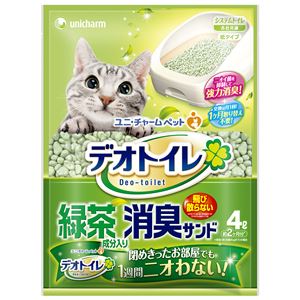 デオトイレ 飛び散らない緑茶成分入り消臭サンド 4L 8個セット