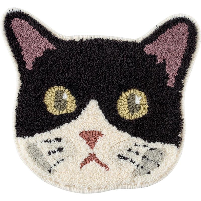 ［スミノエ］ネコカオマット 35×38cm ハチワレ