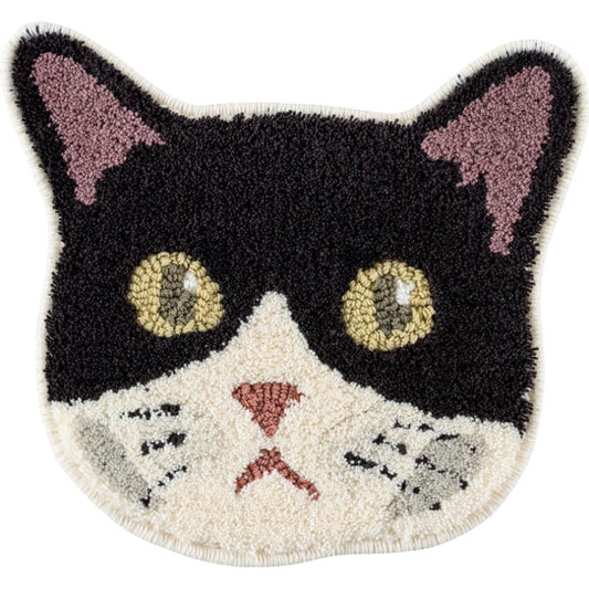 ［スミノエ］ネコカオマット 35×38cm ハチワレ