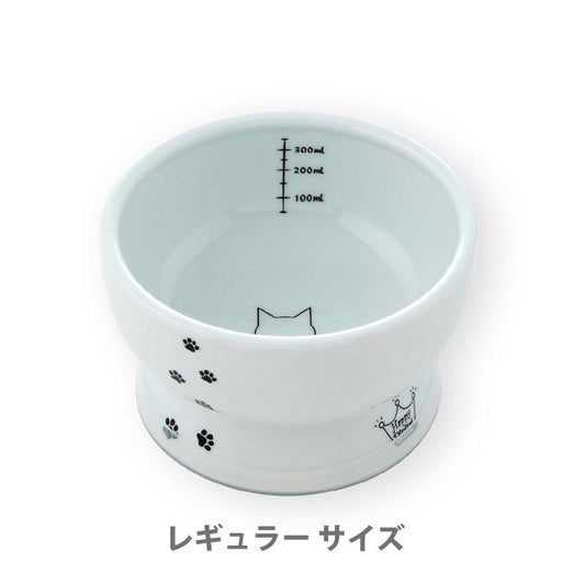 ［猫壱］ハッピーダイニング 猫用 脚付ウォーターボウル レギュラー 猫柄