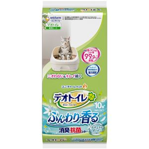 ユニ・チャーム デオトイレ ふんわり香る消臭・抗菌シート ナチュラルガーデンの香り 1パック（10枚） 3個セット