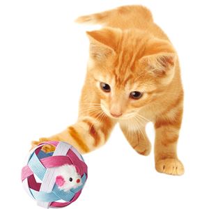 にゃんこたいむ ころころボール マウスと鈴 5個セット (猫用玩具)