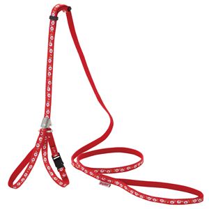 猫小町ハーネスリード 椿 レッド 2個セット (猫用品/リード)