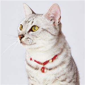 にゃんごころ トンボ玉首輪 赤 3個セット (猫用品/首輪)