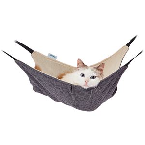 ニット生地の包まれにゃんモック グレー