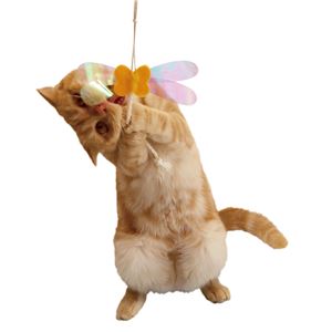 カシャカシャ紙ひもじゃらし チョウ 5個セット (猫用玩具)