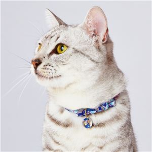 にゃんごころ トンボ玉首輪 青 3個セット (猫用品/首輪)