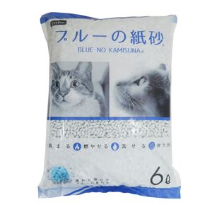 ペットプロ ブルーの紙砂 6L 3個セット （猫砂）