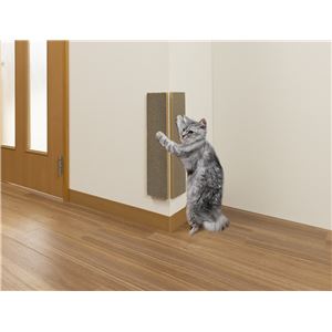 吸着コーナーにも貼れる猫のつめとぎ 段ボール 2個セット （猫用玩具／爪磨き）