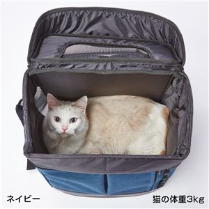 Liscio CAT リュックキャリー ネイビー (ペット住関連用品/キャリー/布製)