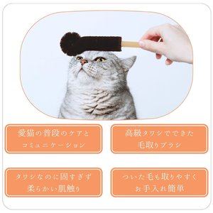 ねこがくれ 猫が喜ぶマッサージ毛取りブラシ ながいカギしっぽ