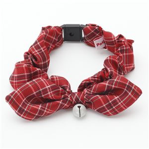 シャルマン キャットカラー シュシュ チェック レッド 3個セット (猫用品/首輪)