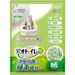 ユニ・チャーム デオトイレ 飛び散らない緑茶成分入り消臭サンド 4L 1パック