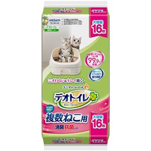 ユニ・チャーム デオトイレ 複数ねこ用消臭・抗菌シート 1パック（16枚） 10個セット