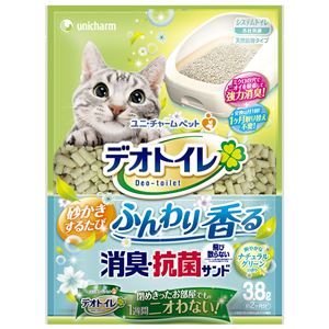 デオトイレ ふんわり香る消臭・抗菌サンド ナチュラルグリーンの香り 3.8L 4個セット