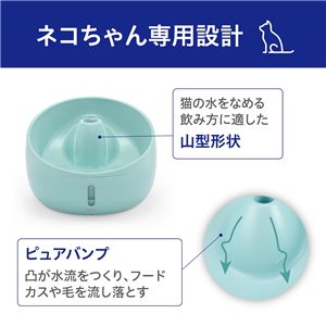 ジェックス ピュアクリスタル ハロー 950ml 猫用 ミントグリーン 食器/給水器