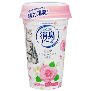 猫トイレまくだけ 香り広がる消臭ビーズやさしいピュアフローラルの香り 450ml 5個セット