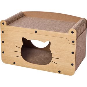 ペティオ 猫用おもちゃ くつろげる ねこまどつめみがきハウス 犬