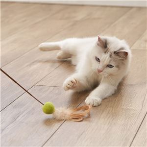 Happiness Cat ウールボールじゃらし フェザースティック 5個セット (猫用玩具)