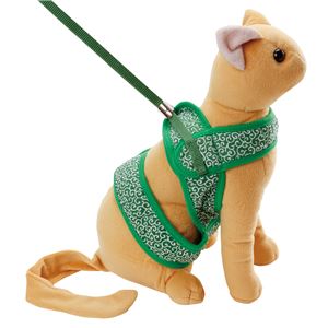 猫小町ソフトハーネスリード 唐草 M グリーン 3個セット